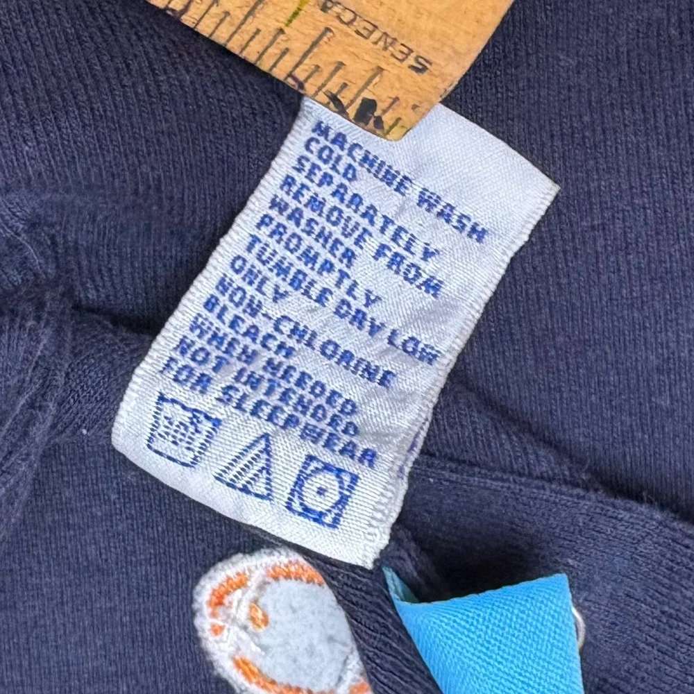 Vintage Gymboree Baby Bodysuit Size 12-19 Months Blue Football‎ Field Goal Fall